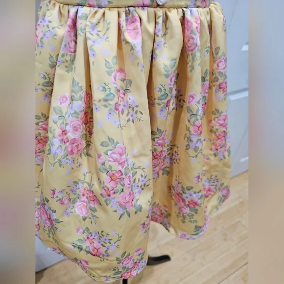 Dolls Kill Sugar Thrillz Yellow Floral Princess Party Mini Dress S - Picture 5 of 14